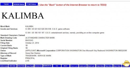 �ѵ���XB1��ռ��������΢���ɹ�ע���̱ꡰKalimba��